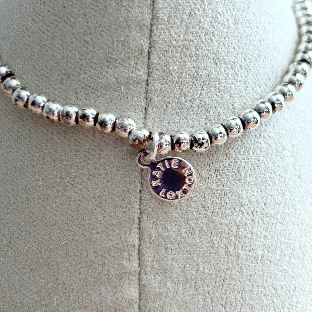 Katie Loxton London A Little Bee-You-Tiful Kids Silver Beaded Stretch Bracelet